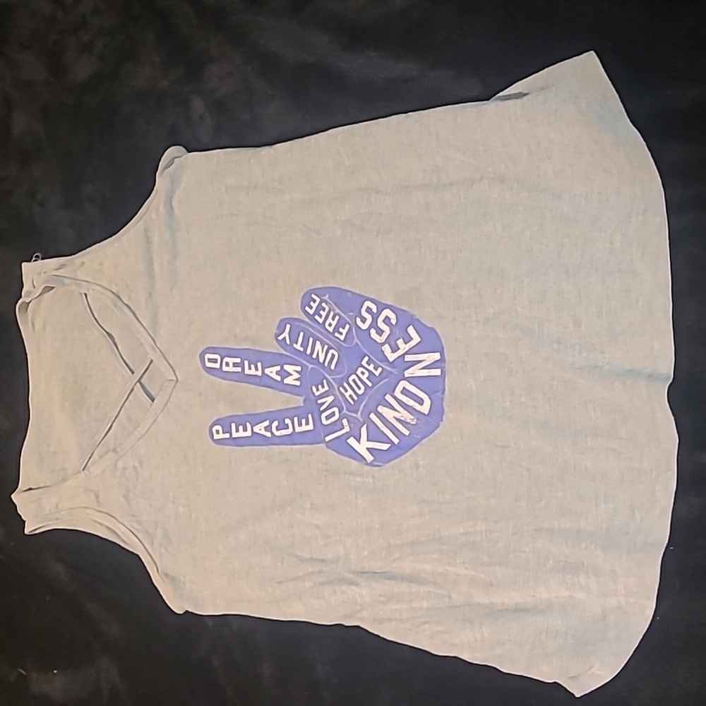 Grey Peace Sign Tank Top